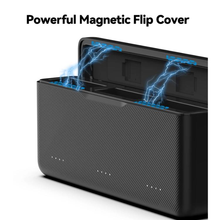 TELESIN Fast Charging Case For DJI Osmo Action 6 / 360 / 5 Pro 3-Slot Battery Storage Box