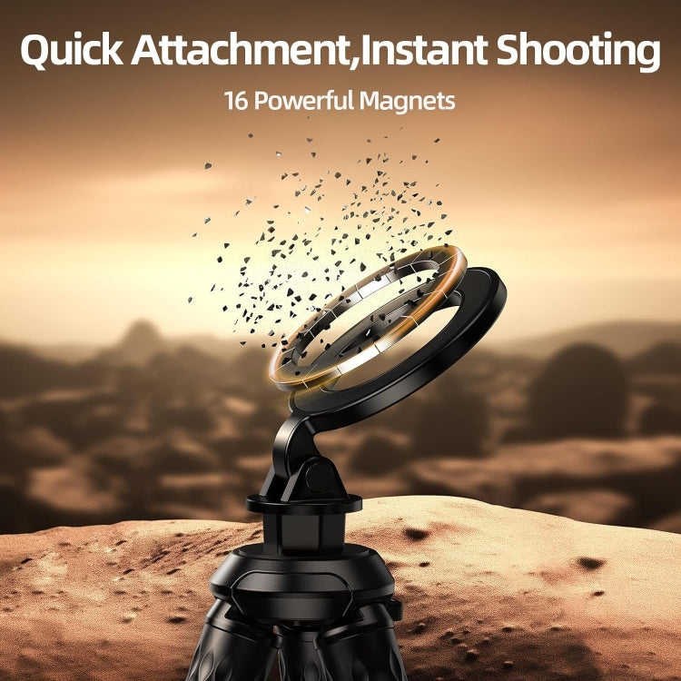 TELESIN P3-FM-02 Flexible Magnetic Suction Mobile Phone Tripod Magsafe Octopus Desktop Fixed Bracket