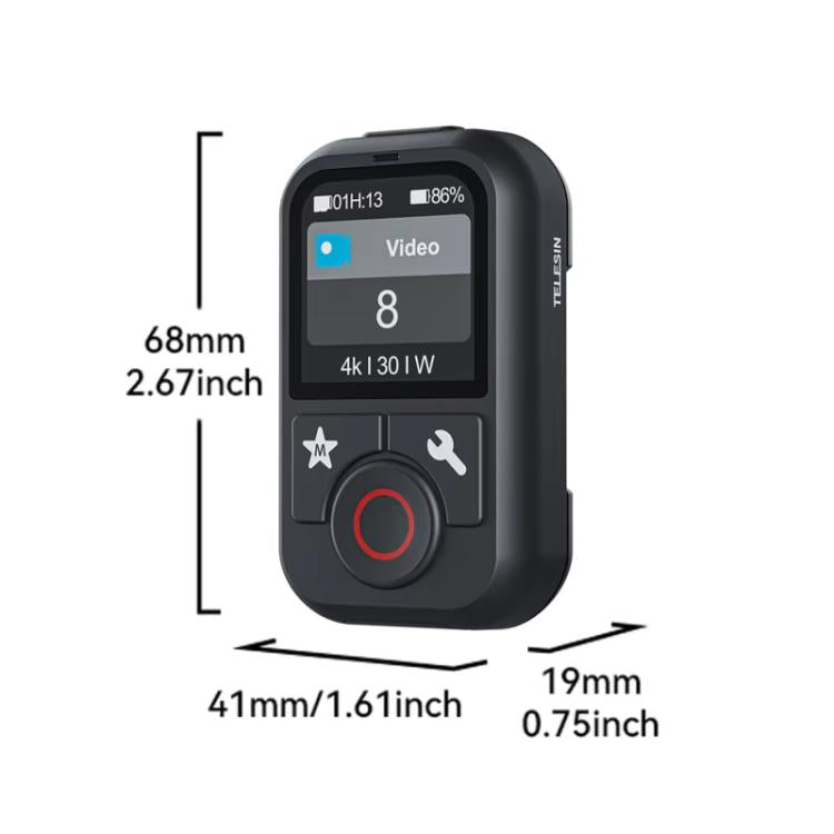 TELESIN T13 60m Sports Camera Wireless Bluetooth Remote Control For GoPro HERO13 Black /12 Black /11 Black /10 Black /9 Black /8 Black /Max