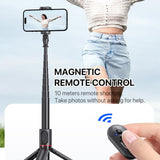 TT01 1.77m All-in-one Auto Pop Open Tripod Magnetic Remote Selfie Stick