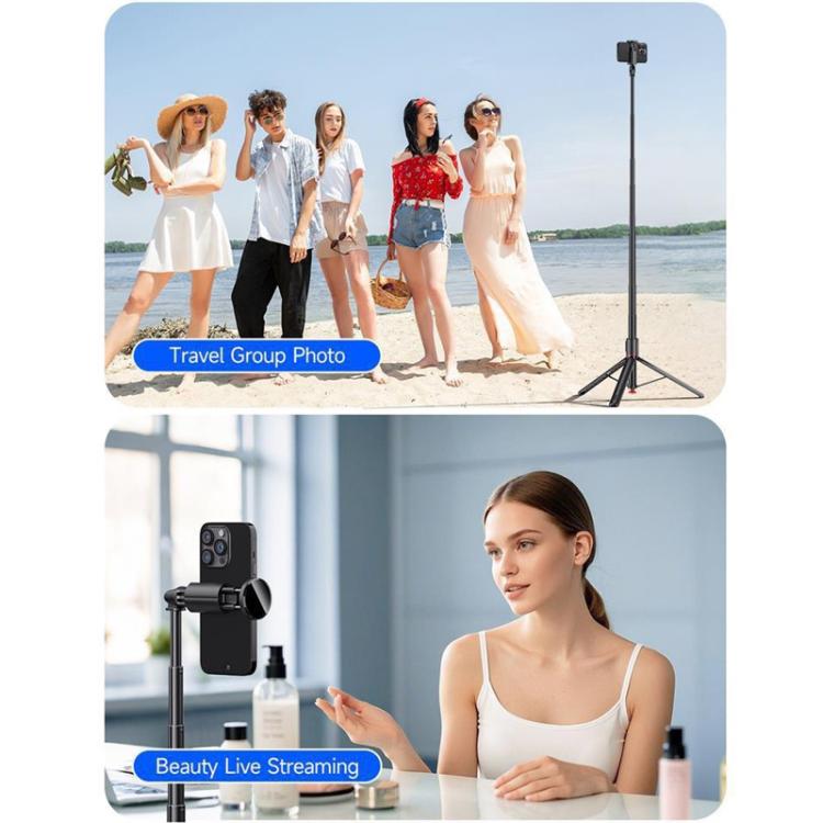 TT01 1.77m All-in-one Auto Pop Open Tripod Magnetic Remote Selfie Stick