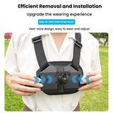 Universal Magnetic Quick-Release Chest Mount Harness For Action Cameras POV Hands-Free Recording