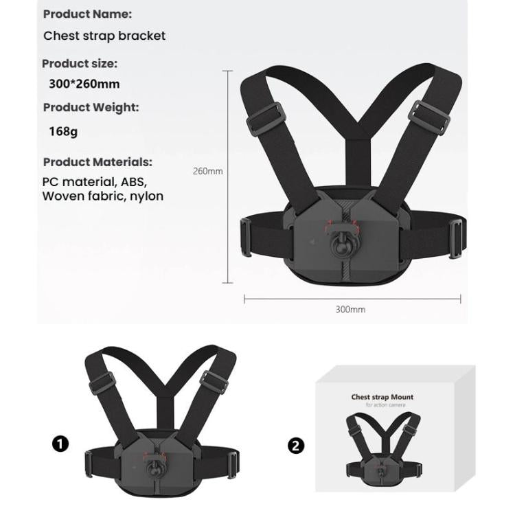 Universal Magnetic Quick-Release Chest Mount Harness For Action Cameras POV Hands-Free Recording
