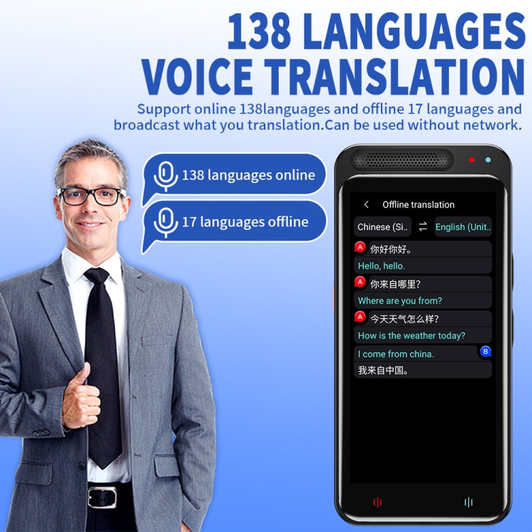 VORMOR Z6 5.0 inch HD Touch Screen Smart AI Translator 139 Languages with Offline Translation / Photo Translation