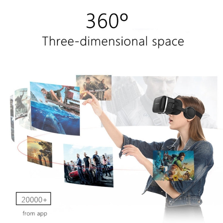VR SHINECON G04E Virtual Reality 3D Video Glasses Suitable for 3.5 inch - 6.0 inch Smartphone with HiFi Headset