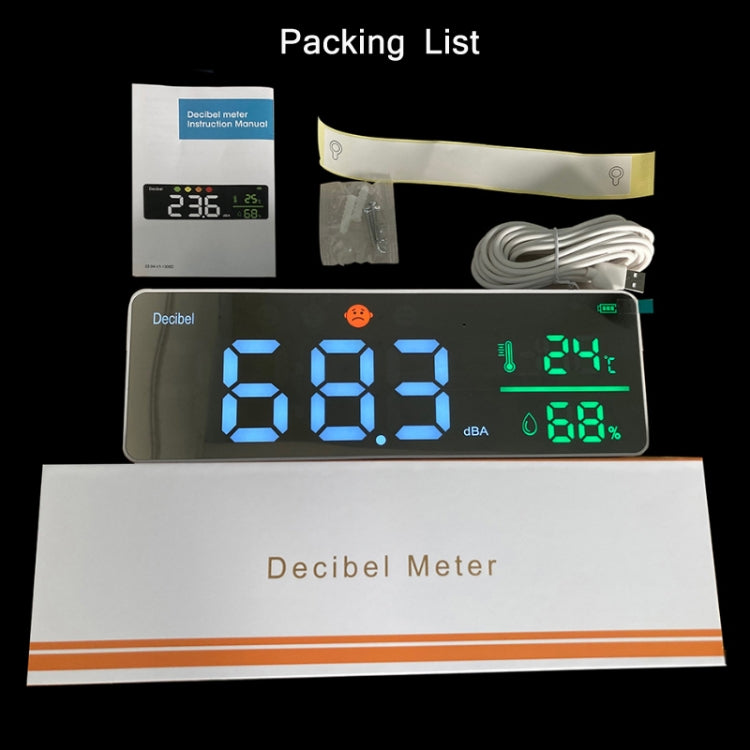 Wall-mounted Decibel Meter Temperature & Humidity Detector