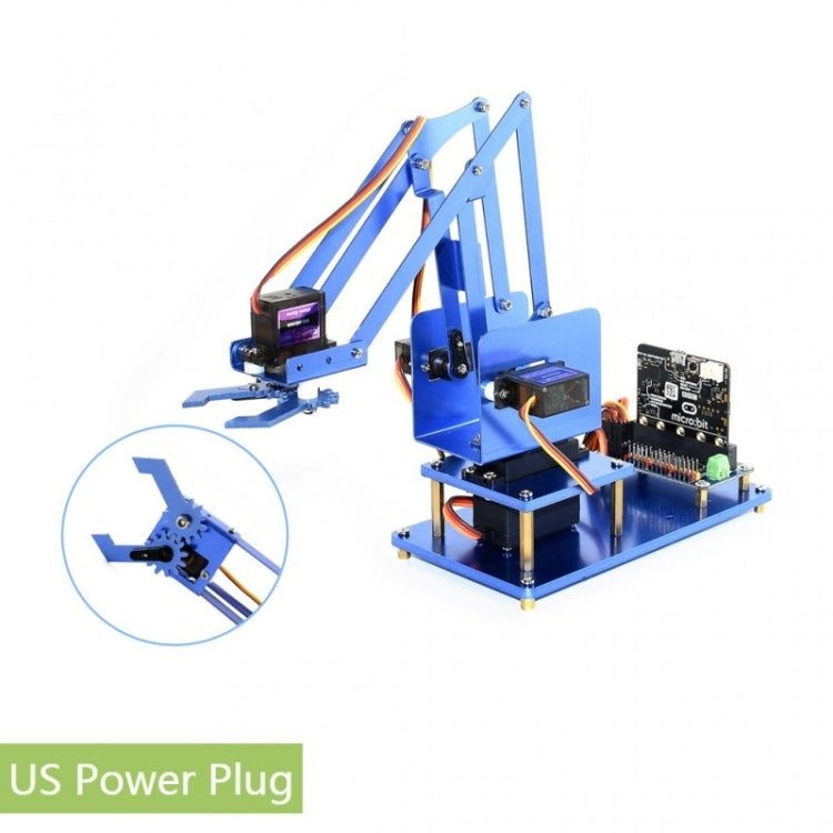 Waveshare 4-DOF Metal Robot Arm Kit for micro:bit, Support Bluetooth, US Plug Default Title