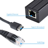 Waveshare Metal Case Gigabit PoE Splitter, 5V 2.5A Type-C Out