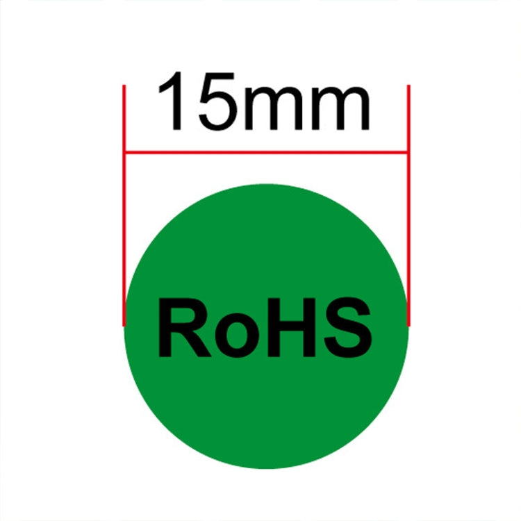1000 PCS Round Shape Self-adhesive RoHS Sticker RoHS Label, Diameter: 15mm, Diameter: 15mm
