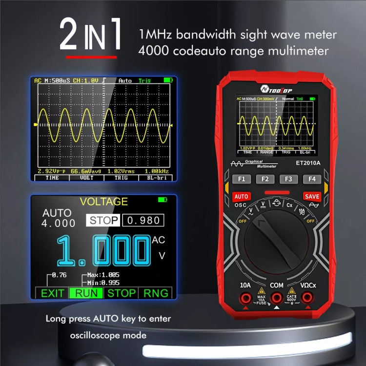 TOOLTOP 2 In 1 DIY Oscilloscope Mini Multimeter, ET2010A
