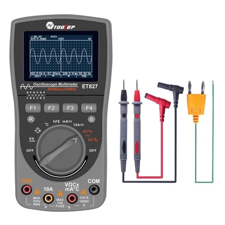 Oscilloscope Multimeter 200Msps Sampling Rate 40MHz Oscilloscope + Multimeter 2 In 1, ET827 ET827