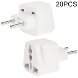 20PCS EU Plug Adapter Power Socket Travel Converter, EU Plug(20 PCS) EU Plug(20 PCS)
