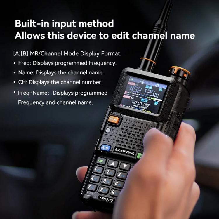 Baofeng 5RH PRO Handheld GPS/Beidou System Positioning Bluetooth Programmable Intercom, EU Plug, US Plug