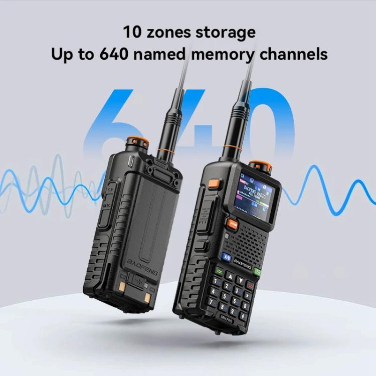 Baofeng 5RH PRO Handheld GPS/Beidou System Positioning Bluetooth Programmable Intercom, EU Plug, US Plug