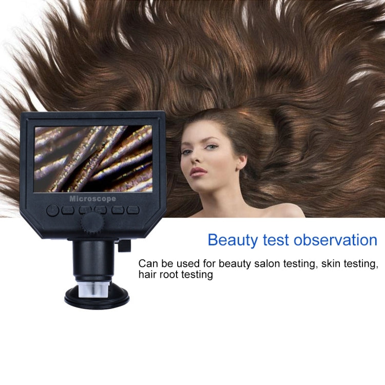 G600 600X 3.6MP 4.3 inch HD LCD Display Portable Digital Microscope, EU Plug, AU Plug, UK Plug