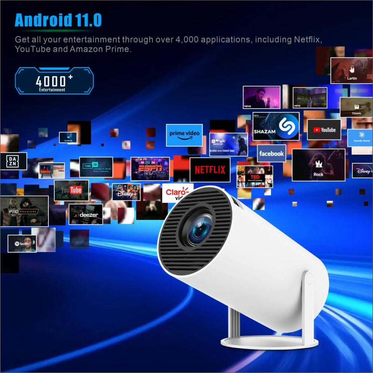 HY300 PRO Smart Projector Android 11.0 System 160 Lumen Portable Projector, EU Plug, US Plug, UK Plug, AU Plug