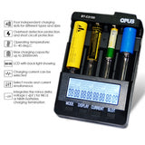 OPUS BT-C3100 Smart Smart Digital Intelligent 4-Slot Battery Charger, EU Plug, US Plug, UK Plug