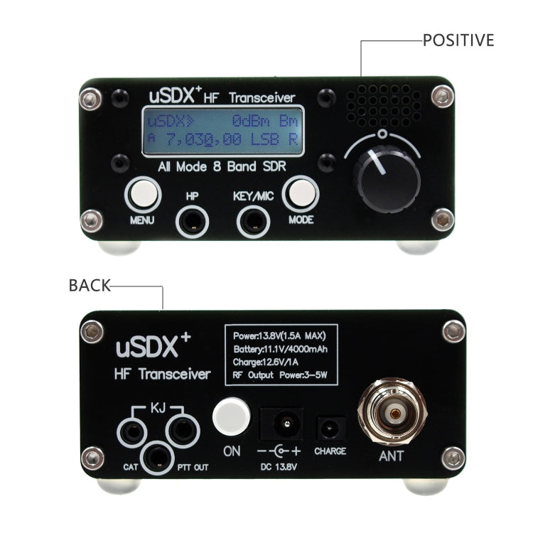 Usdr Usdx + V2 Plus 8 Band SDR Full Mode HF SSB QRP High Frequency Transceiver, Spec:, EU Plug, US Plug, No Power Supply