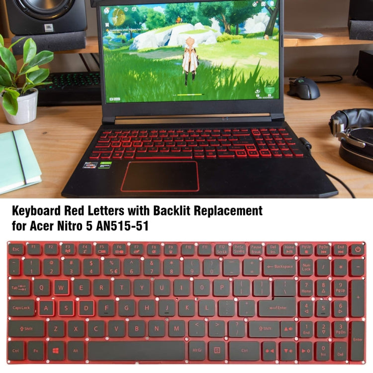 US Version Red Backlight Laptop Keyboard, For Acer Nitro 5 AN515-41, For Acer Nitro 5 AN515-43, For Acer Aspire VN7-793G