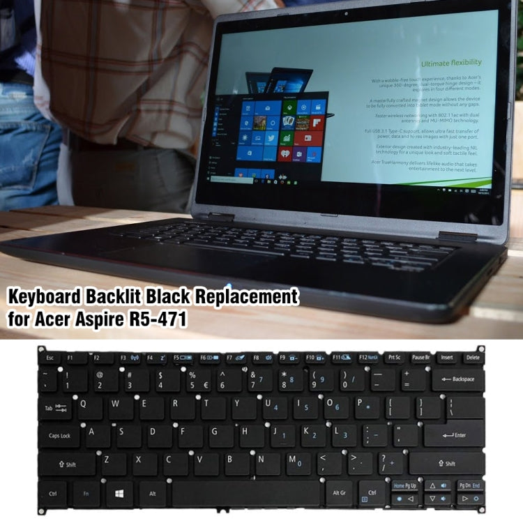 US Version Backlight Laptop Keyboard, For Acer R5-471, For Acer Swift 3 SF315-51, For Acer Swift 3 SF314-54