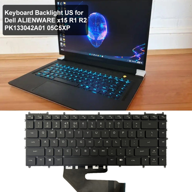 US Version Backlight Laptop Keyboard, For Dell Alienware x15 R2 / R1