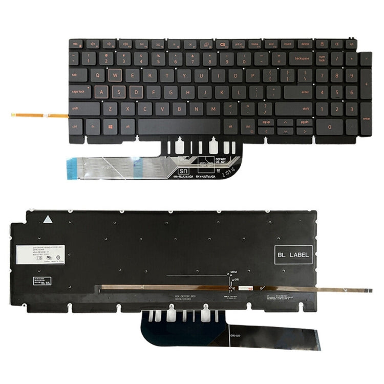 US Version Orange Backlight Laptop Keyboard, For Dell Inspiron G15 5510 5511 5515 5520 For Dell Inspiron G15 5510 5511 5515 5520