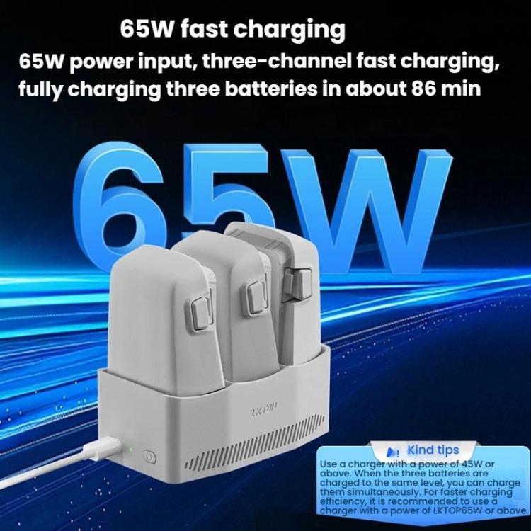 LKTOP FC326 65W 3-Channel Battery Charge Manager, For DJI Flip