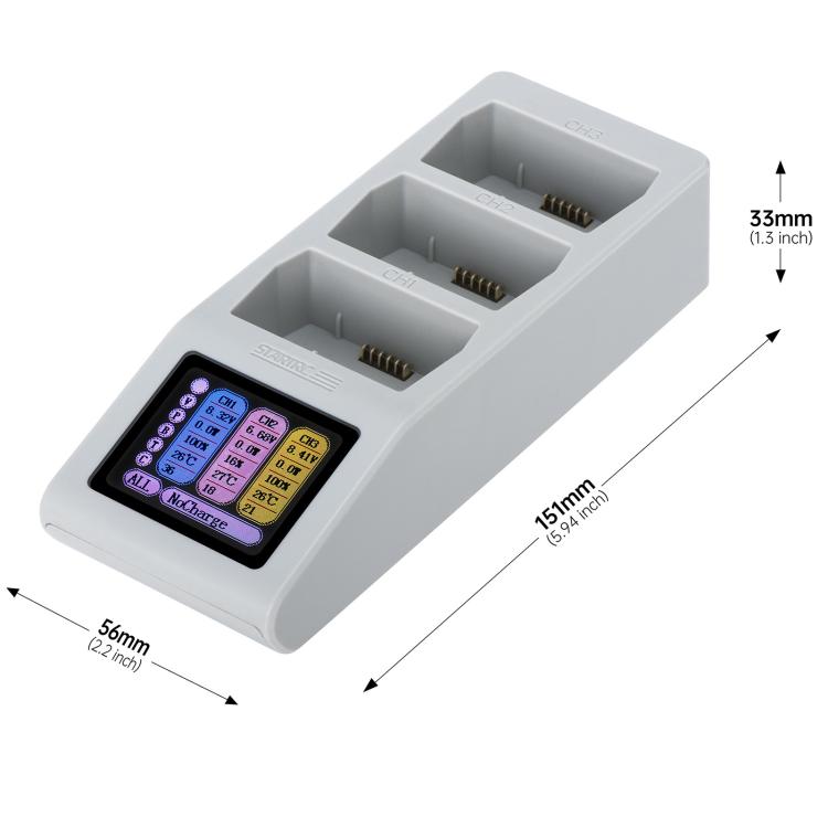 For DJI Mini 5 Pro / Mini 4 / Mini 3 Charging Butler Tri-Battery Charger Hub with Display Screen, For DJI Mini 5 Pro