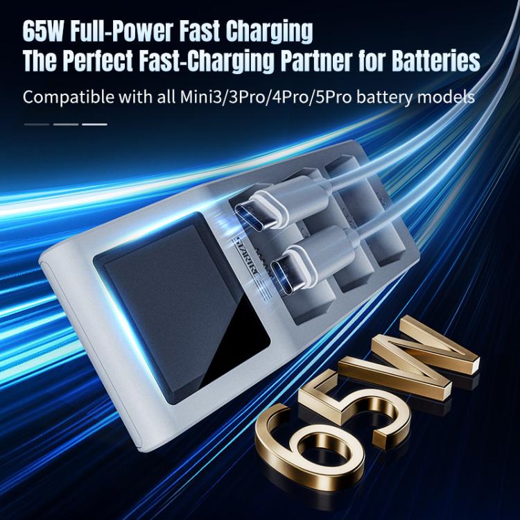 For DJI Mini 5 Pro / Mini 4 / Mini 3 Charging Butler Tri-Battery Charger Hub with Display Screen, For DJI Mini 5 Pro