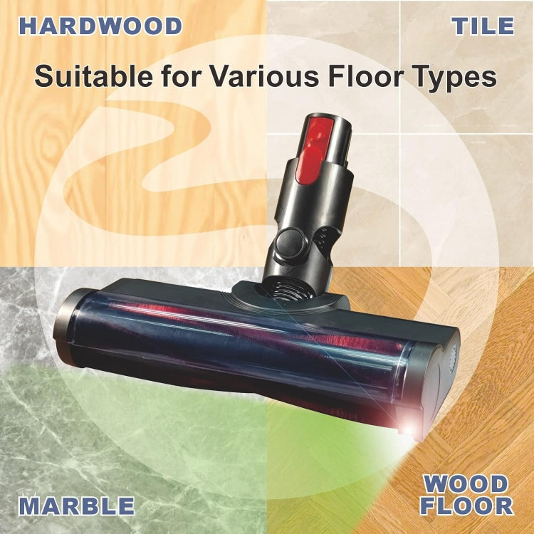 Vacuum Cleaner Floor Brush Head with Green LED Light, For Dyson V7 / V8 / V10 / V11, For Dyson V6, For Dyson V10 Slim / V12 Slim