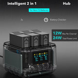 For GoPro HERO13 Black Triple Battery Charger Smart Charging Dock With OLED Display, For GoPro HERO13 Black