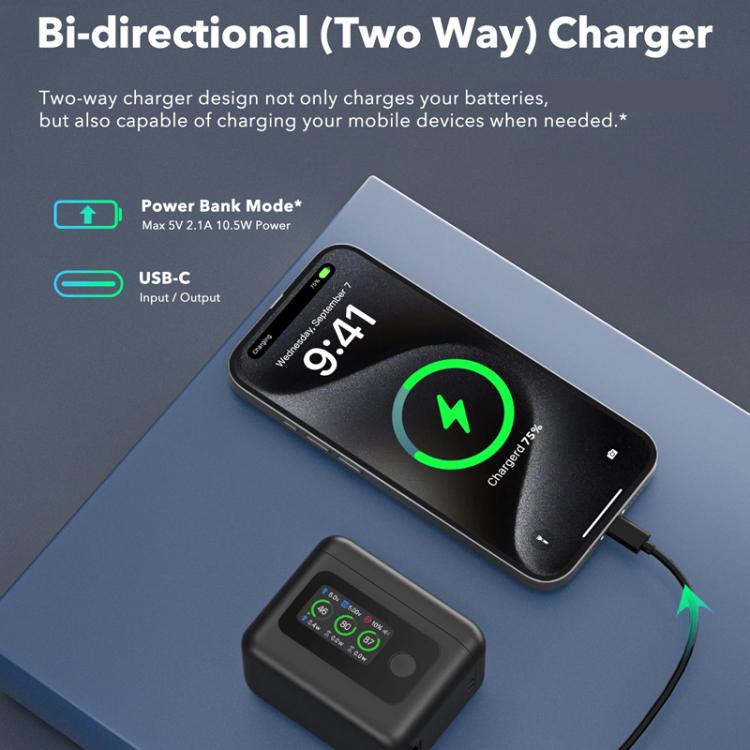 SYMIK Battery Charger For GoPro HERO13 Black Charging Hub Portable Power Manager With 1.47-Inch LCD Screen, For GoPro HERO13