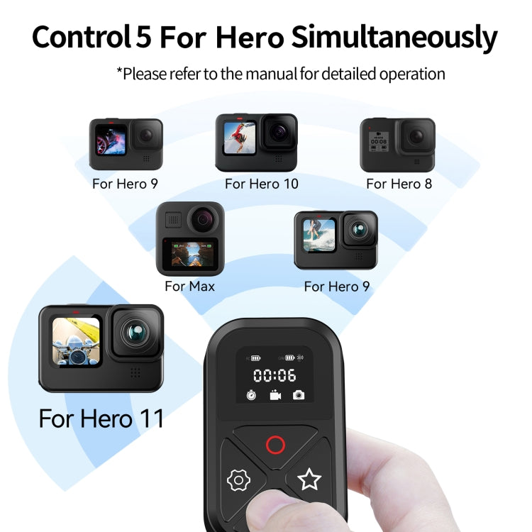TELESIN T10 80m Bluetooth Remote Control For GoPro Hero11 Black / HERO10 Black / HERO9 Black / HERO8 Black /Max, For GoPro
