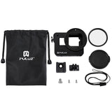 PULUZ Housing Shell CNC Aluminum Alloy Protective Cage with Insurance Frame & 52mm UV Lens for GoPro HERO(2018) /7 Black /6 /5, For HERO6 /5 Pull Frame, For HERO5 Pull Frame