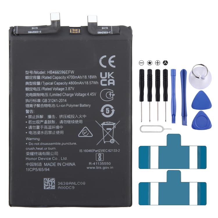 4800mAh Battery Replacement For Honor X30 ANY-AN00 / Magic 4 Lite 5G HB466596EFW, For Honor X30 For Honor X30
