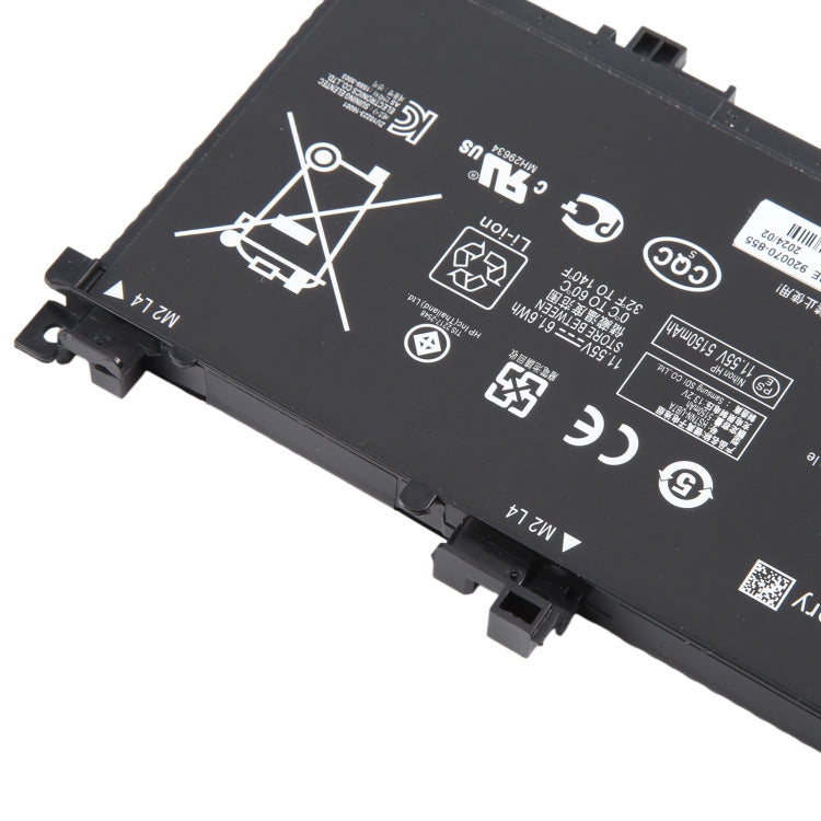 11.55V 61.6Wh 5150mAh Li-ion Battery For HP OMEN 15-bc011TX 15-bc012TX 15-bc013TX 15-AX015TX AX017TX TPN-Q173 HSTNN-UB7A 849910-850 TE03XL, For HP OMEN 15-bc011TX