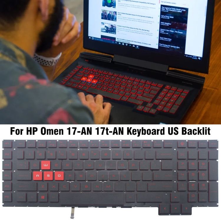 US Version Laptop Backlight Keyboard, For HP Omen 17-AN / 17T-AN