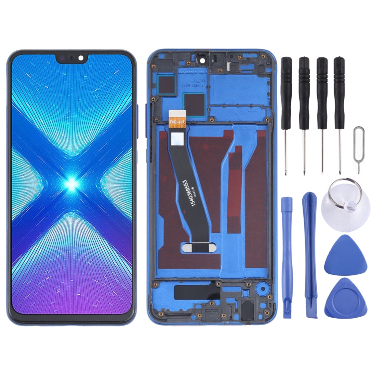 LCD Screen and Digitizer Full Assembly with Frame for Huawei Honor 8X, For Huawei Honor 8X For Huawei Honor 8X Blue