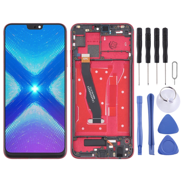 LCD Screen and Digitizer Full Assembly with Frame for Huawei Honor 8X, For Huawei Honor 8X For Huawei Honor 8X Red