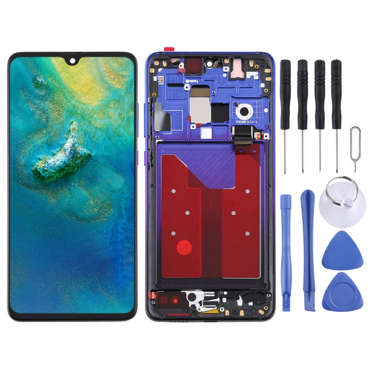 LCD Screen and Digitizer Full Assembly with Frame for Huawei Mate 20, For Huawei Mate 20 For Huawei Mate 20 Blue
