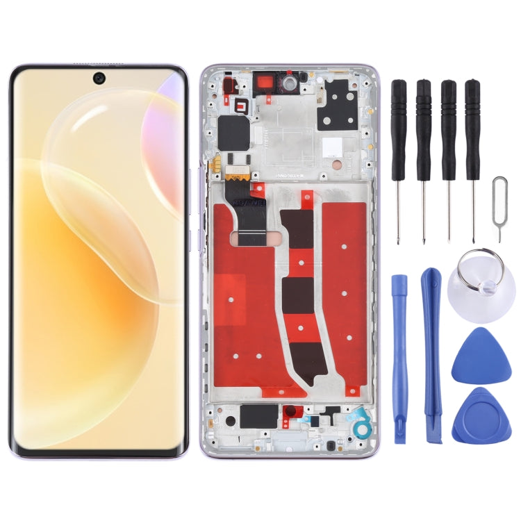 Original LCD Screen and Digitizer Full Assembly with Frame for Huawei Nova 8 5G, For Huawei Nova 8 5G For Huawei Nova 8 5G Purple