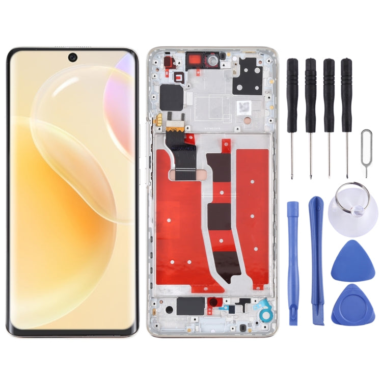 Original LCD Screen and Digitizer Full Assembly with Frame for Huawei Nova 8 5G, For Huawei Nova 8 5G For Huawei Nova 8 5G Silver