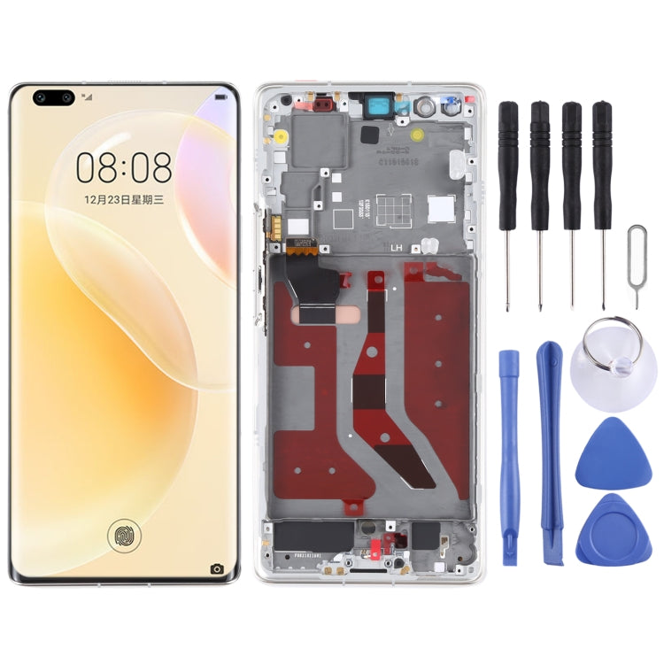 LCD Screen and Digitizer Full Assembly With Frame for Huawei Nova 8 Pro 5G, For Huawei Nova 8 Pro 5G For Huawei Nova 8 Pro 5G Silver
