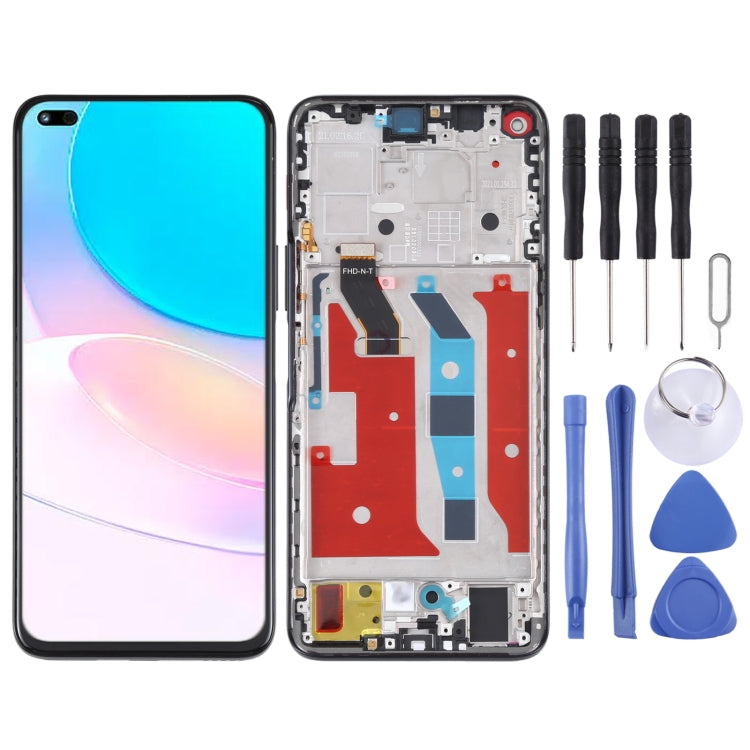 Original LCD Screen and Digitizer Full Assembly with Frame for Huawei Nova 8i, For Huawei Nova 8i For Huawei Nova 8i Black