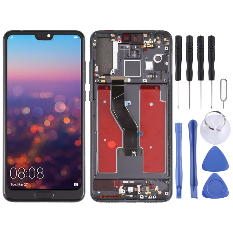 LCD Screen and Digitizer Full Assembly with Frame for Huawei P20 Pro, For Huawei P20 Pro For Huawei P20 Pro Black