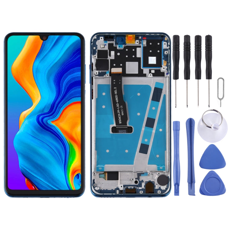 LCD Screen and Digitizer Full Assembly with Frame for Huawei P30 Lite (RAM 4G / Standard Version), For Huawei P30 Lite(Standard Version) For Huawei P30 Lite(Standard Version) Blue