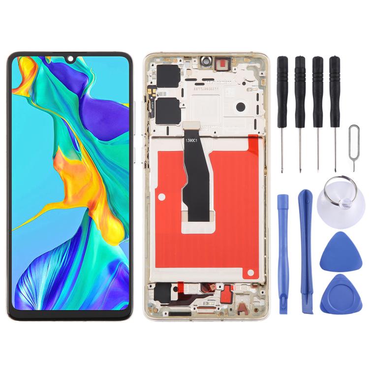 For Huawei P30 TFT LCD Screen Digitizer Full Assembly with Frame, Not Supporting Fingerprint Identification, For Huawei P30 (TFT) For Huawei P30 (TFT) Gold