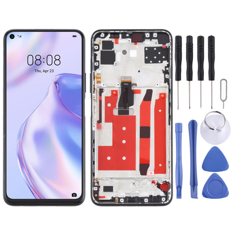 LCD Screen and Digitizer Full Assembly With Frame for Huawei P40 Lite 5G, For Huawei P40 Lite 5G For Huawei P40 Lite 5G Black