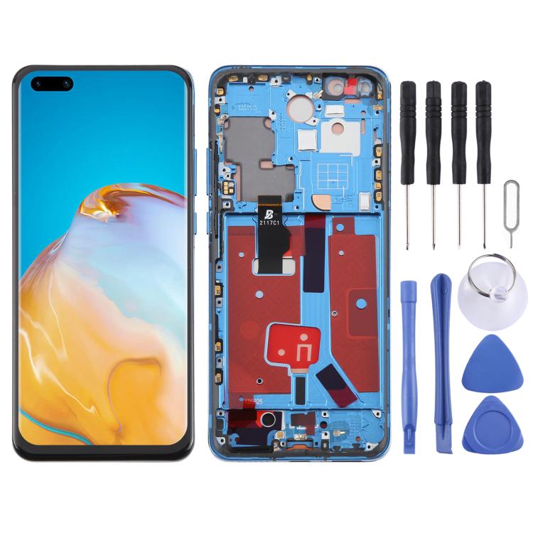 For Huawei P40 Pro TFT LCD Screen Digitizer Full Assembly with Frame, Not Supporting Fingerprint Identification, For Huawei P40 Pro(TFT) For Huawei P40 Pro(TFT) Blue