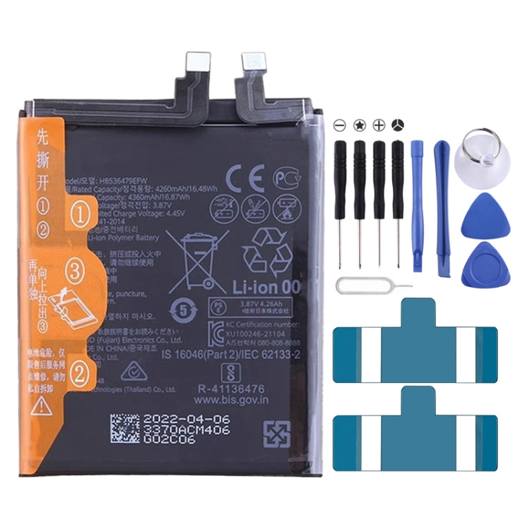 Battery Replacement For Huawei P50 Pro JAD-AL00 JAD-AL60 4360mAh HB536479EFW, For Huawei P50 Pro For Huawei P50 Pro